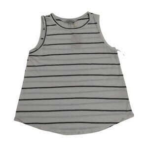 Green Envelope Tank Top S White & Black Striped Sleeveless Rayon Casual Womens.